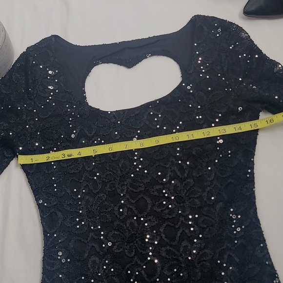 Ruby rox body con black sequined dress sz Med - Picture 7 of 13
